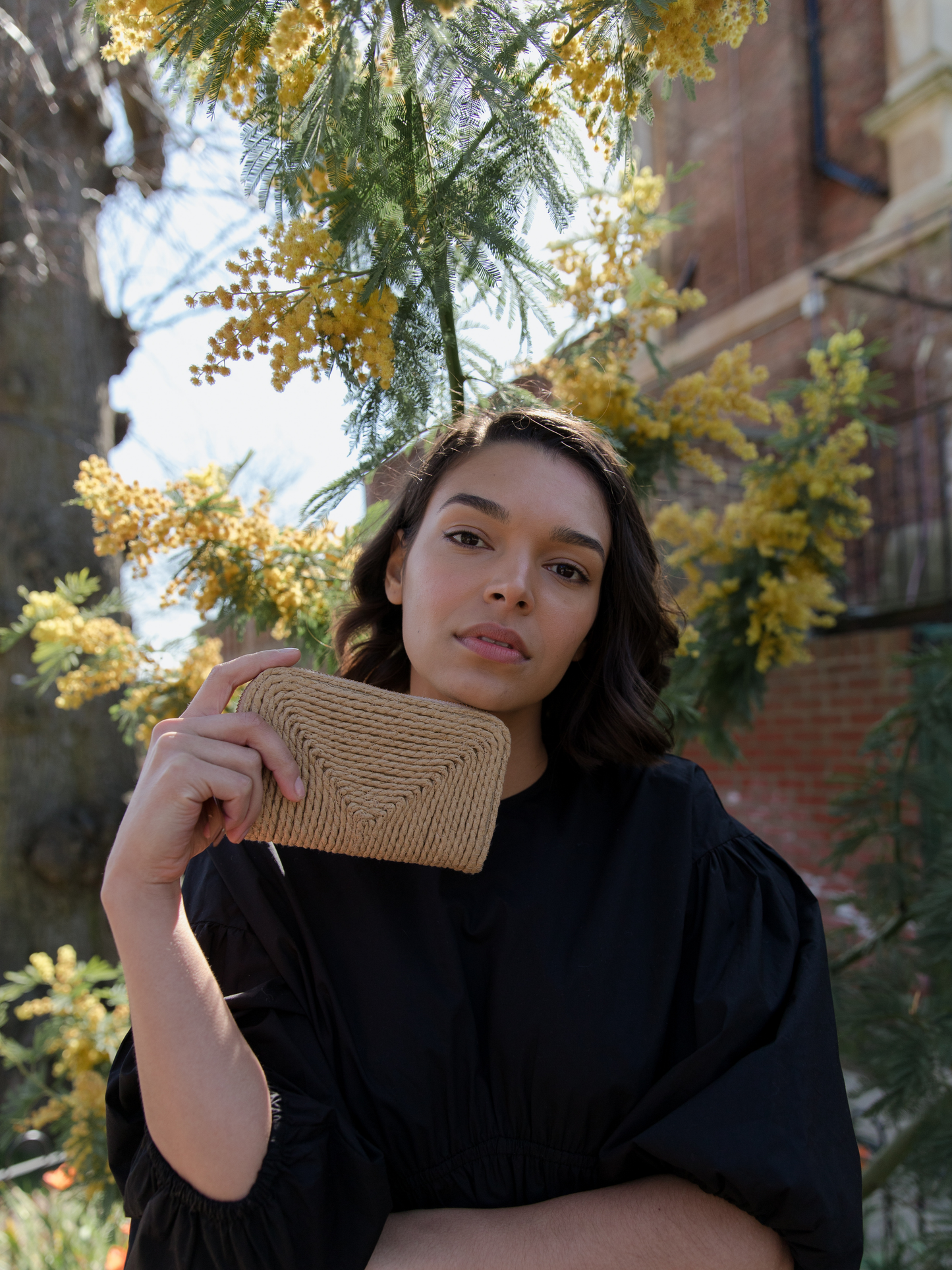 Tiya Rolled Raffia Wallet