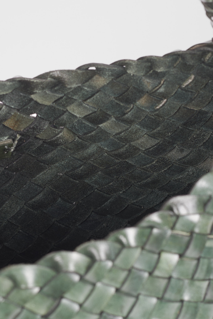 Selina Woven Hand Bag- Slate Green