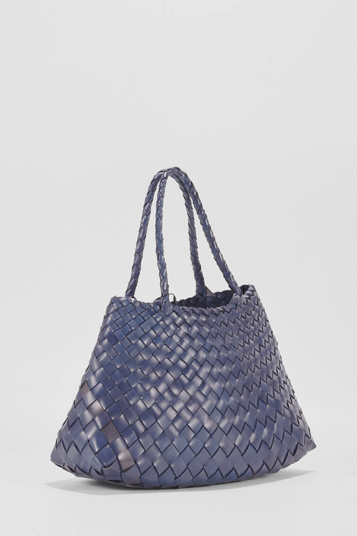 Selina Woven Hand Bag- Blue
