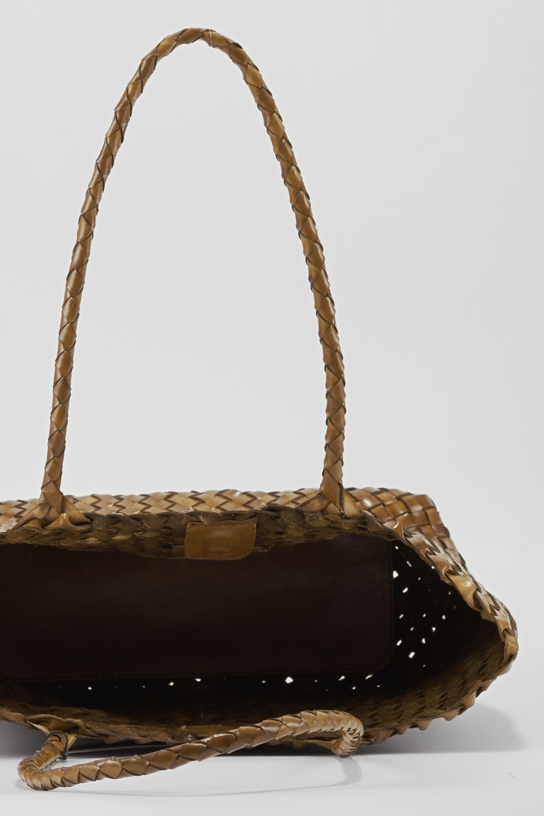 Leia Woven Leather Bag Bamboo Green