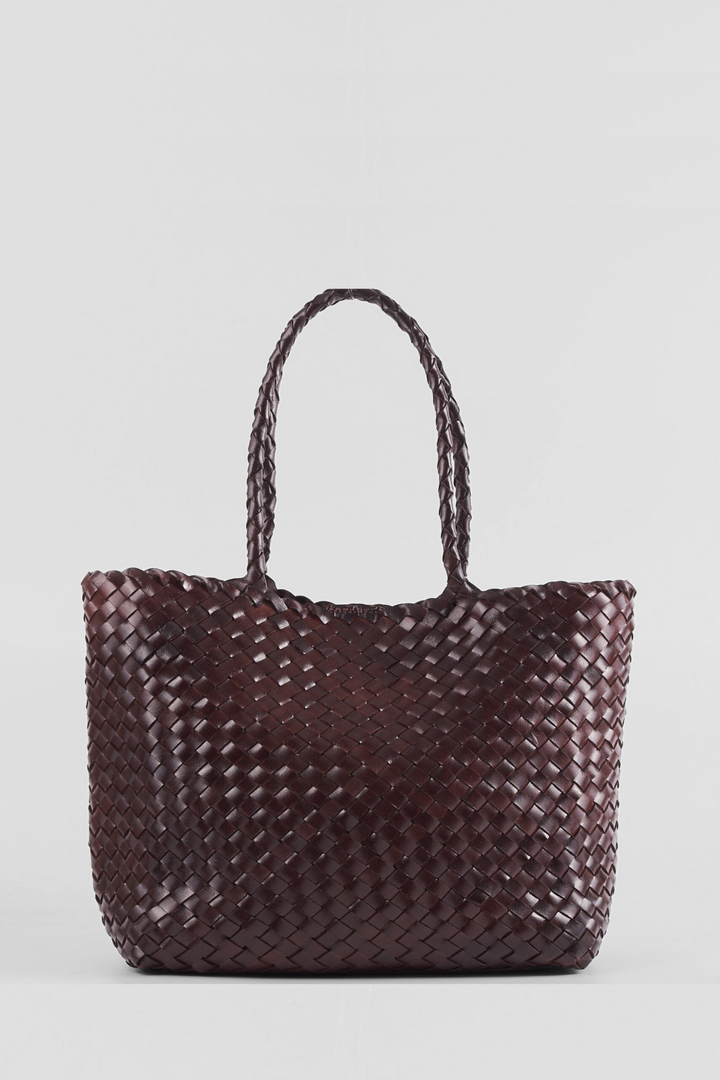 Leia Woven Leather Bag- Espresso