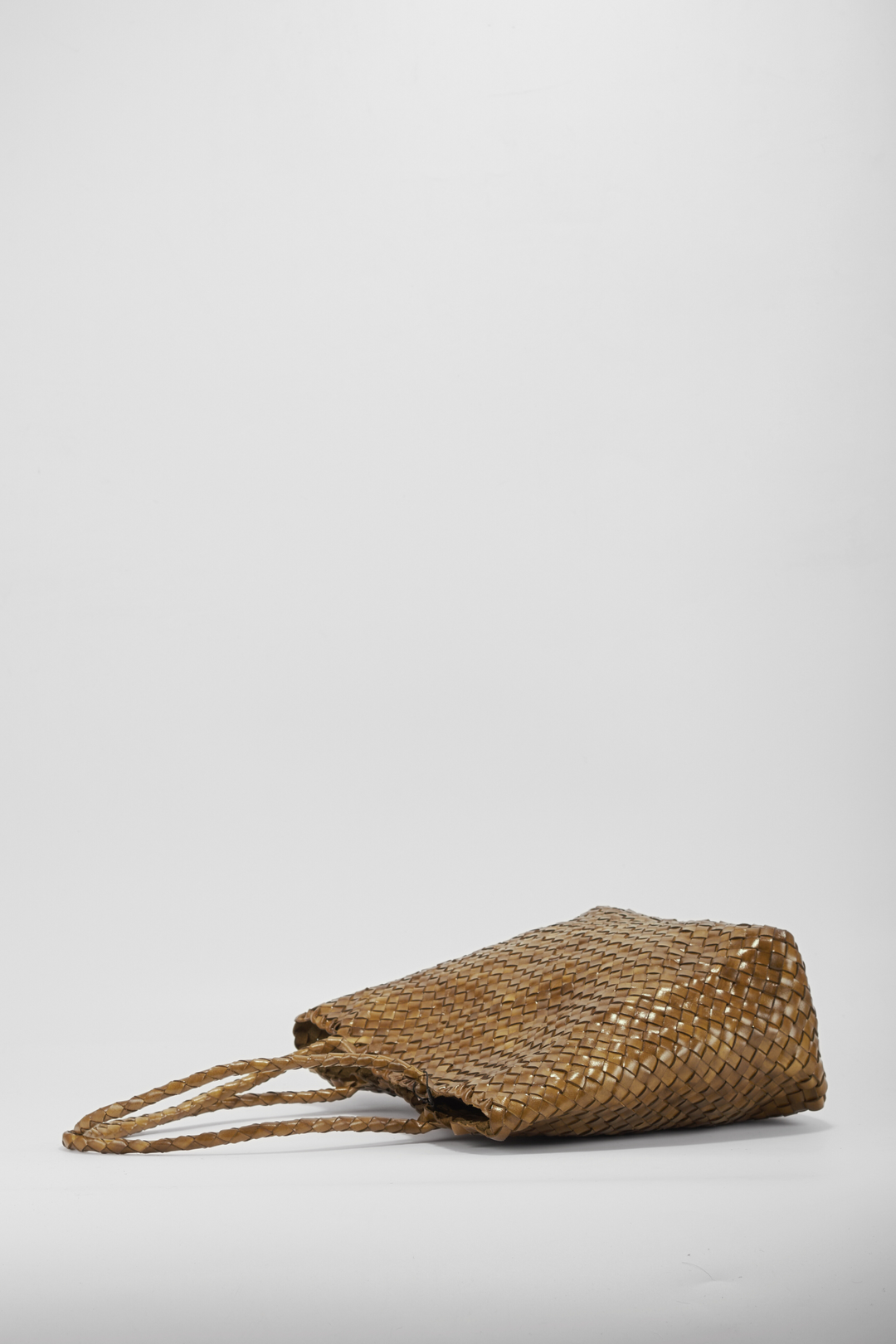 Leia Woven Leather Bag Bamboo Green