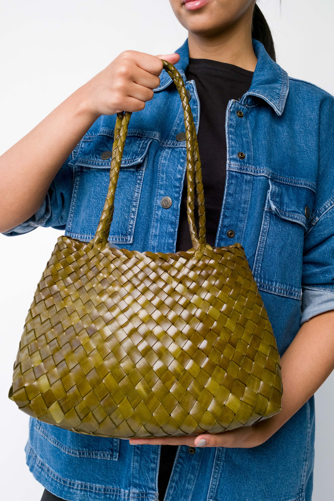 Selina Long Handle Shoulder Bag - Bamboo Green