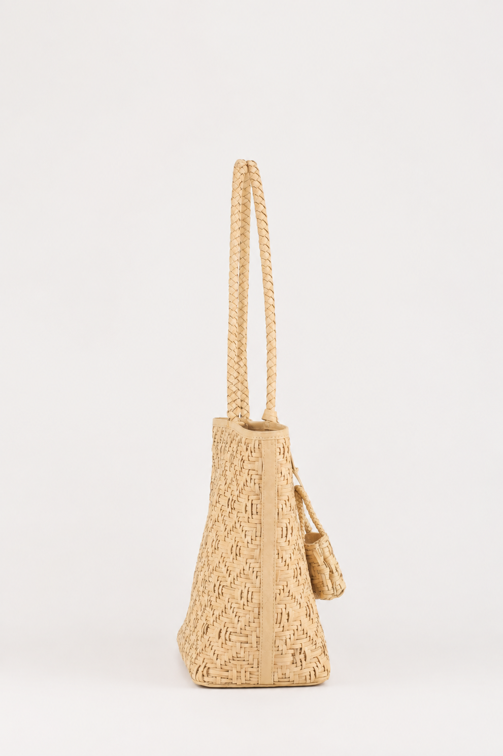 Sienna Woven Leather Tote with AirPod Charm