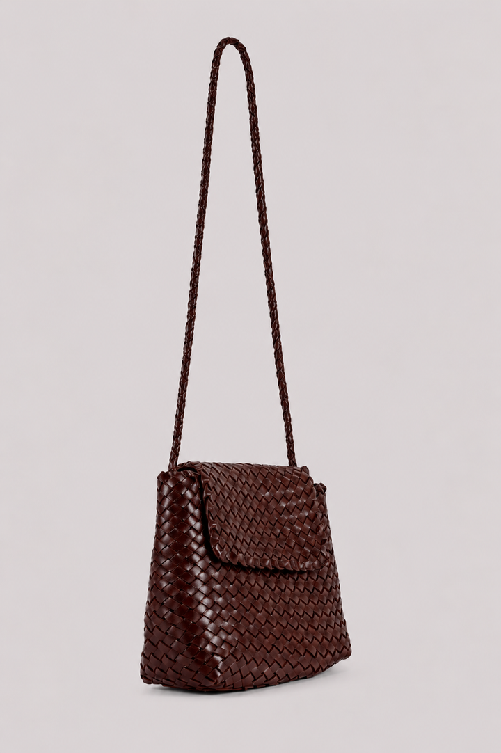 Woven Leather Crossbody Bag