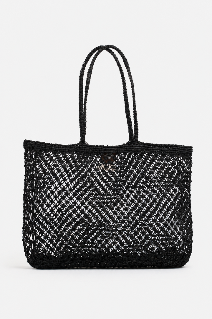 Amara grande borsa in juta - giallo senape