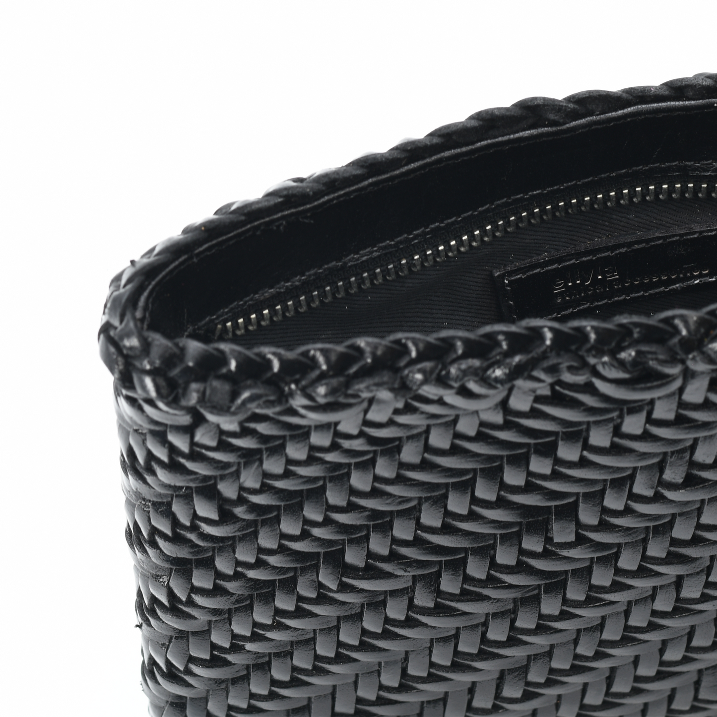 Woven Leather Crossbody Bag-Black- PRE ORDER