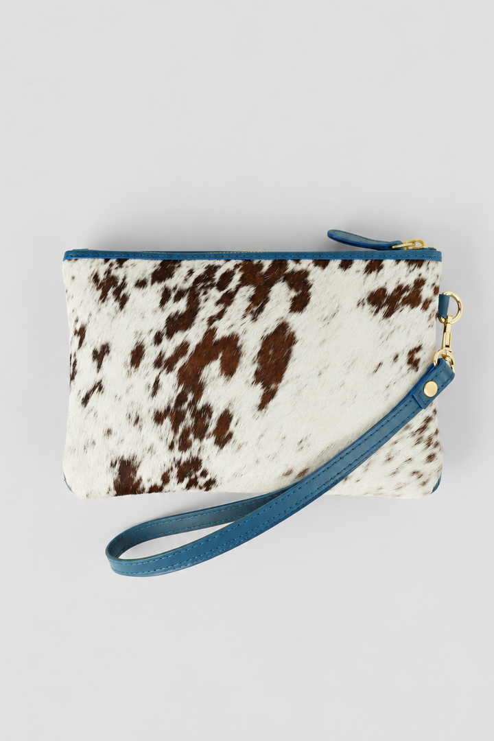 Hair-On Leather Wristlet Pouch