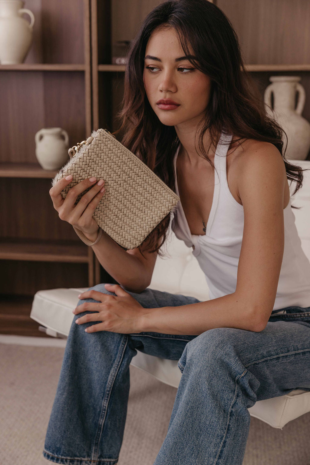 Hair-On Leather Wristlet Pouch