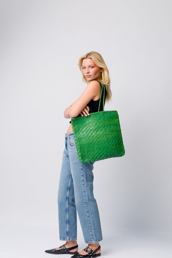 Large Leather Bag- Green