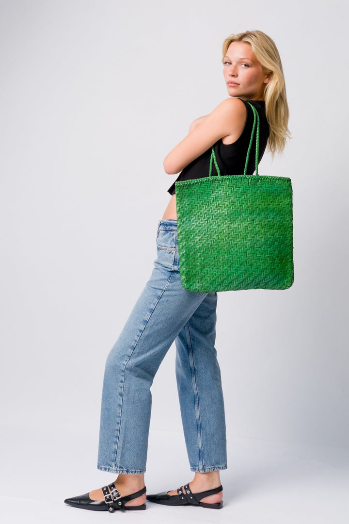 Large Leather Bag- Green