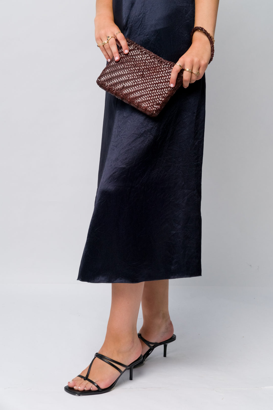 Woven Leather Clutch Bag-Espresso -PRE ORDER