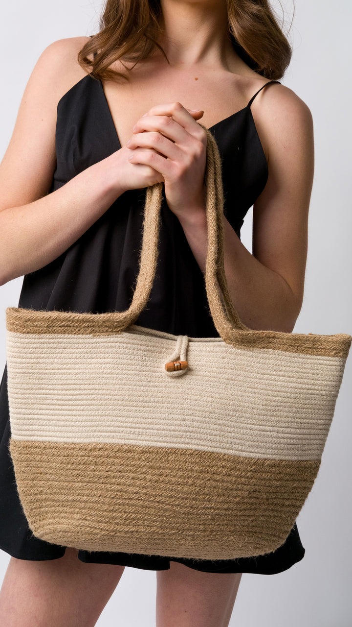 Noori Jute & Cotton Rope Bag