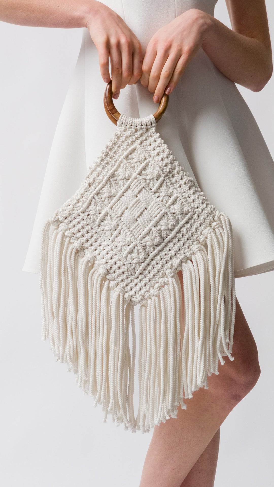 Coyote Cotton Macrame Clutch Bag