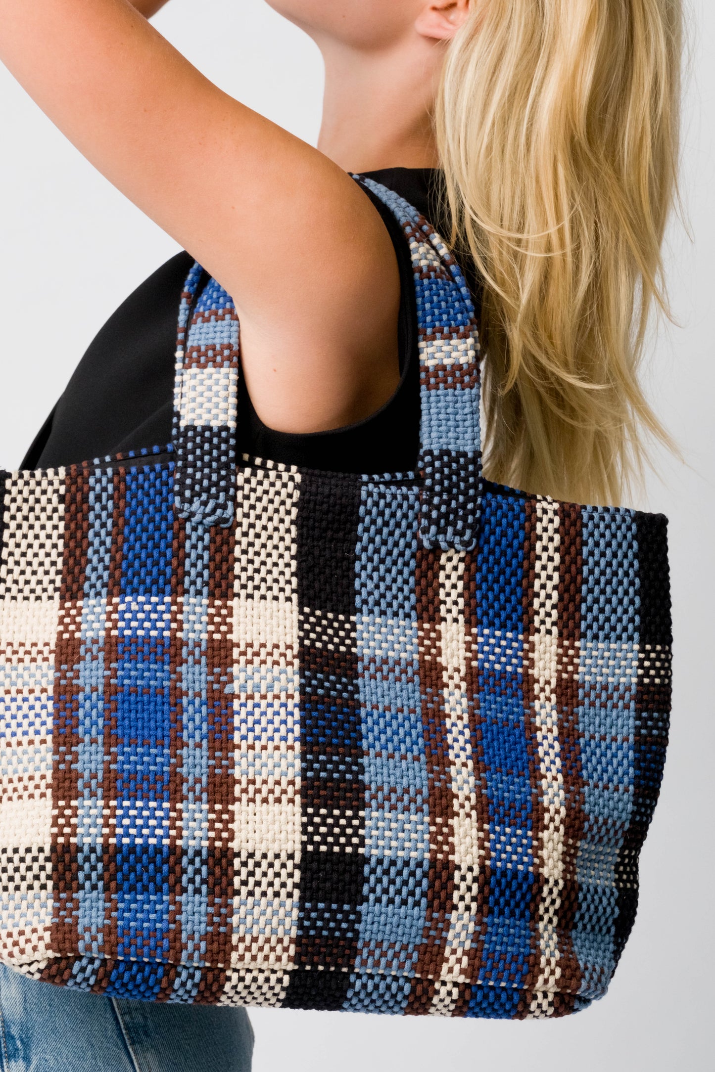 Navi Cotton Handloom Tote Bag- Navy