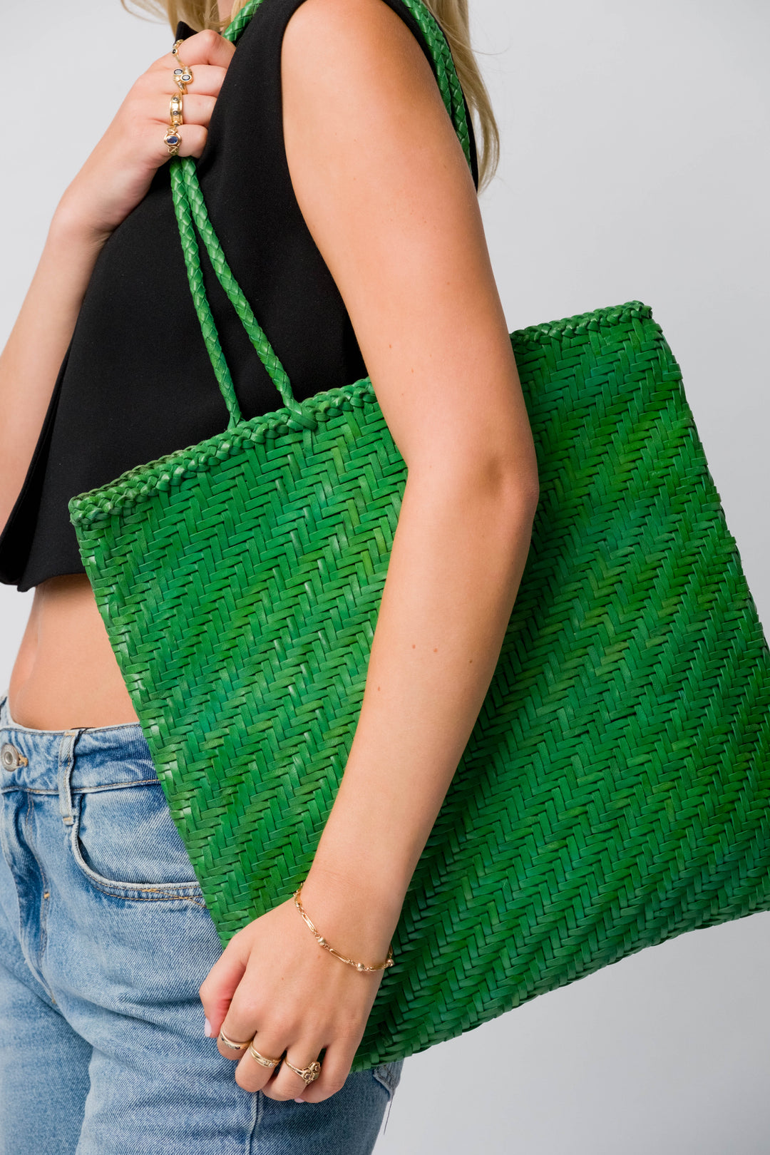 Large Leather Bag- Green