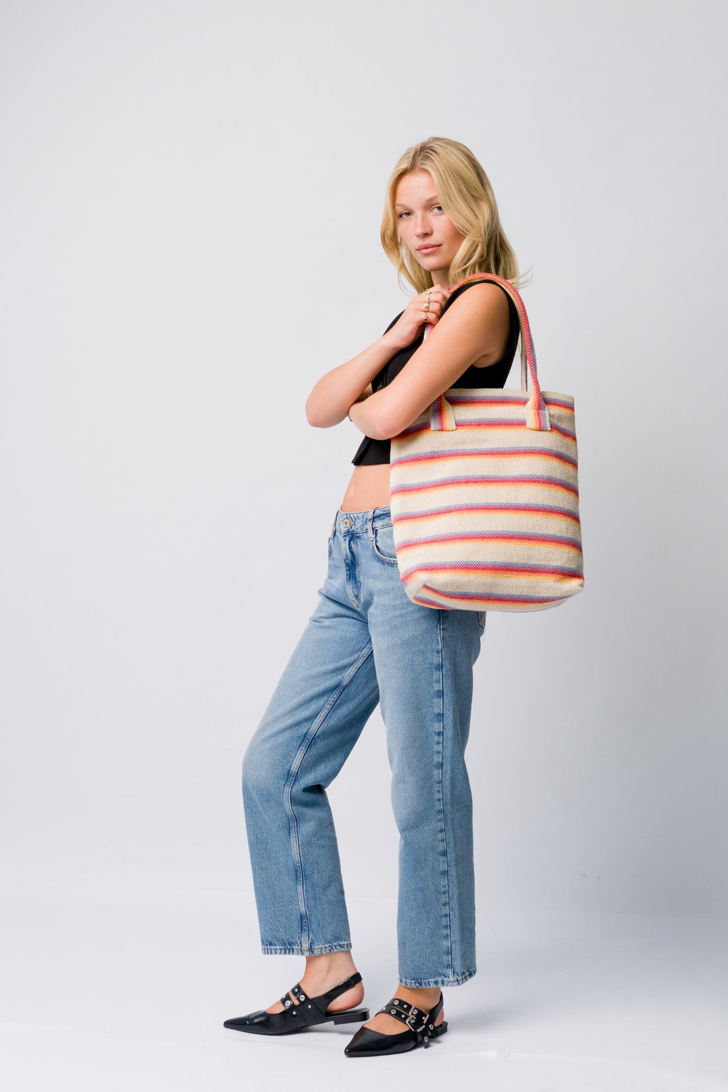 Gul Cotton Handloom Tote Bag- Red