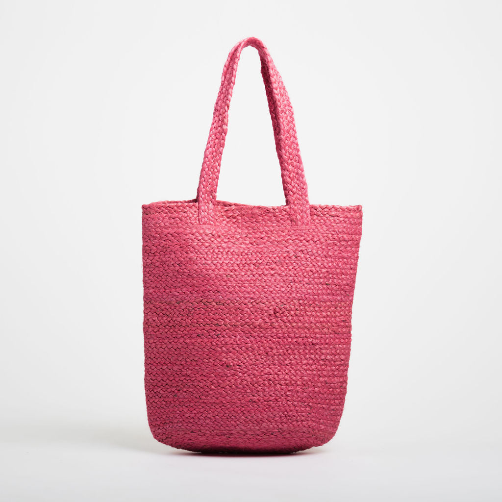 Shyla Soft Jute Bag- Rasberry