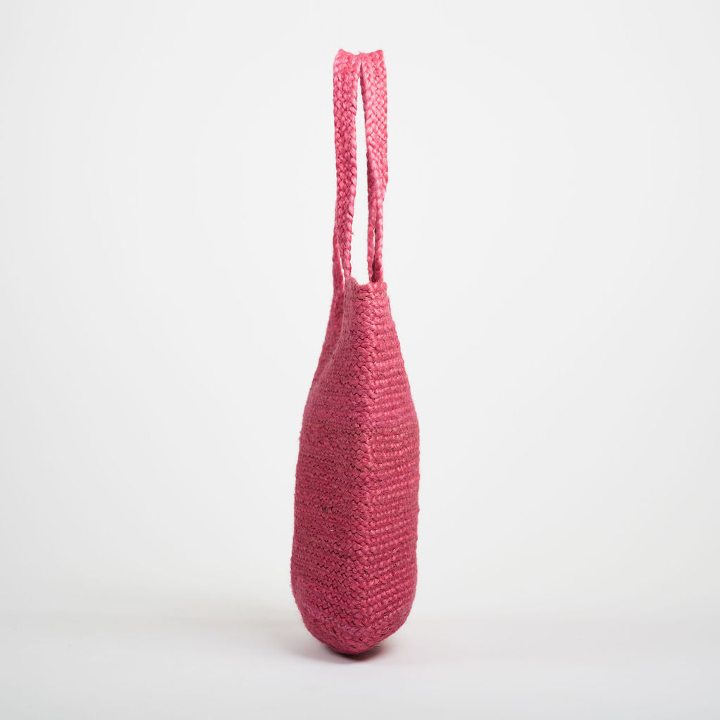 Shyla Soft Jute Bag- Rasberry