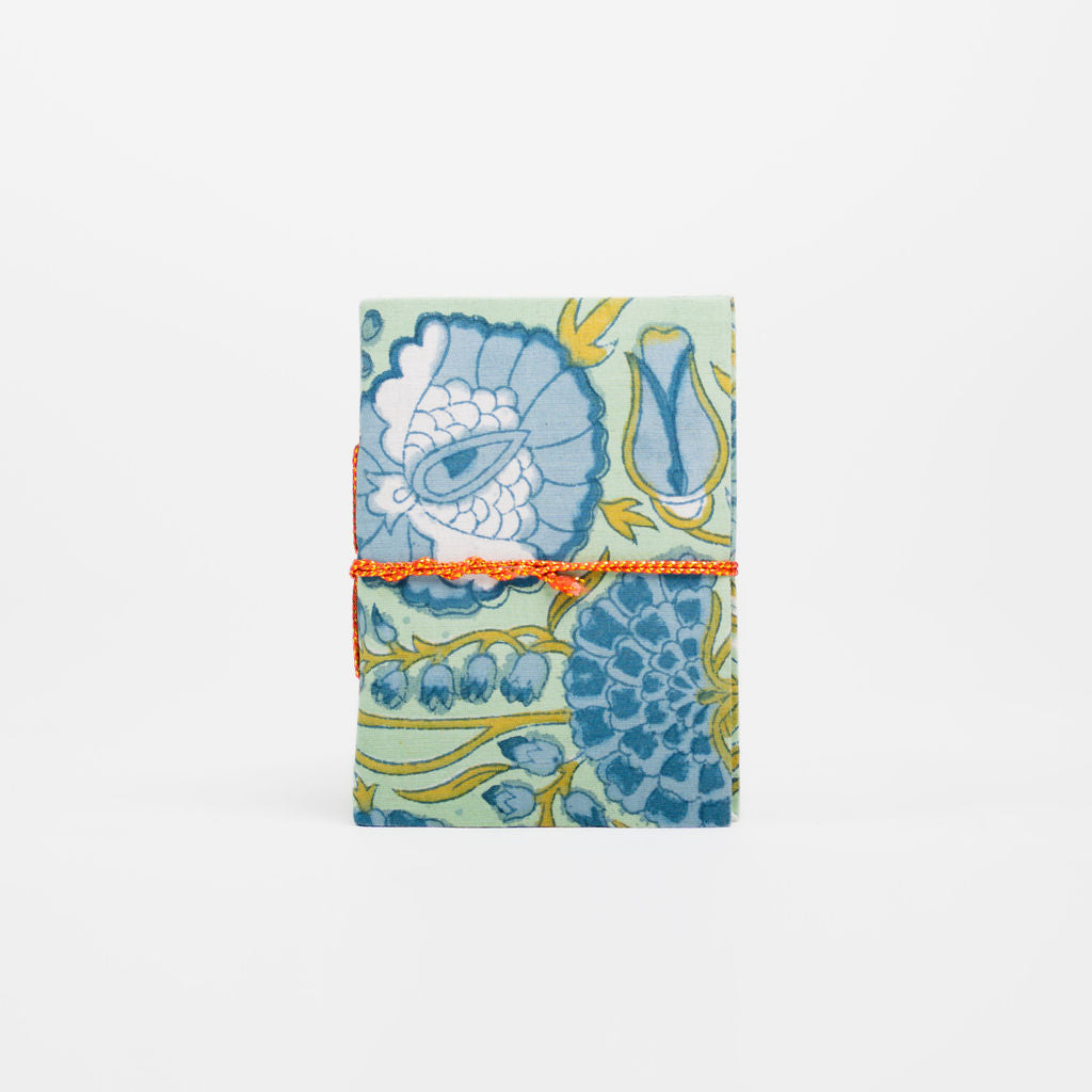 Tulip Green Block Print Notebook- Small