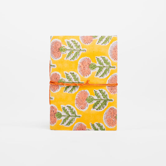 Thistle Yellow Block Print Notebook -Medium