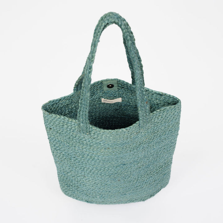 Shyla Soft Jute Tote Bag - Teal