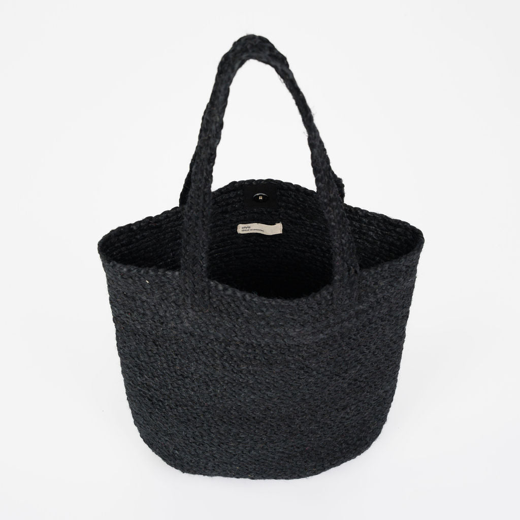 Shyla Soft Jute Bag- Black