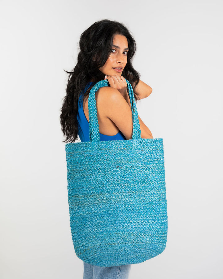 Shyla Soft Jute Bag - Blue