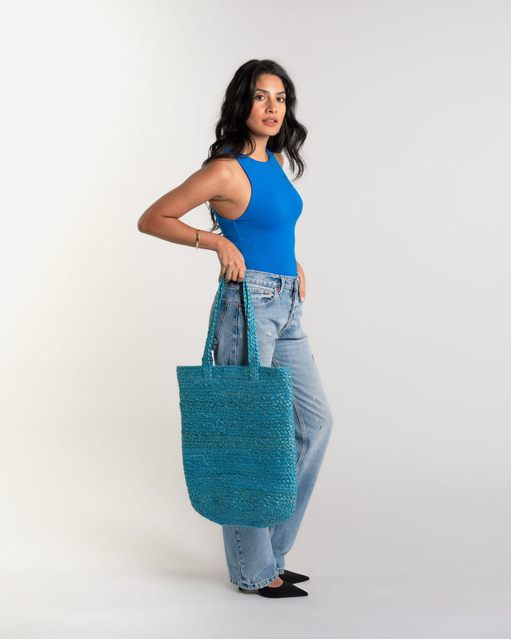 Shyla Soft Jute Bag - Blue