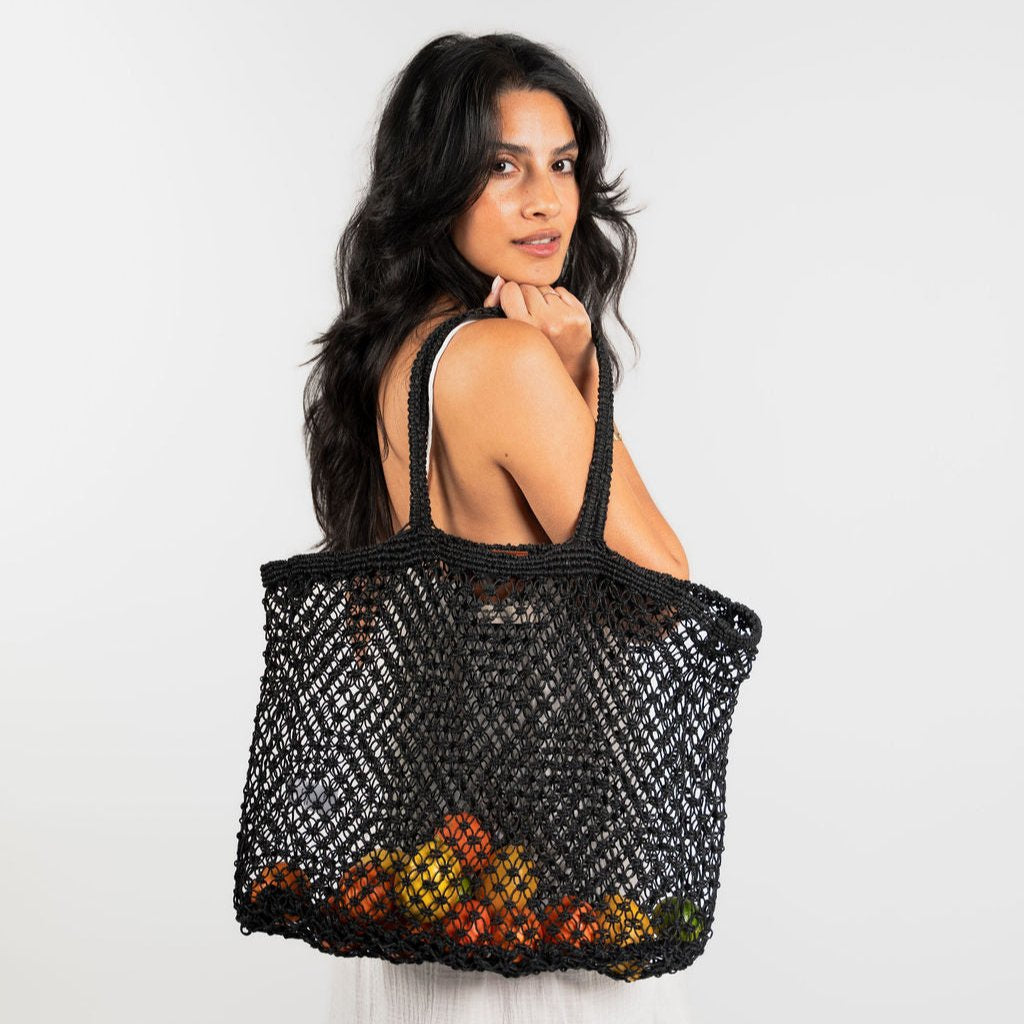 Amara Large Jute Bag- Black