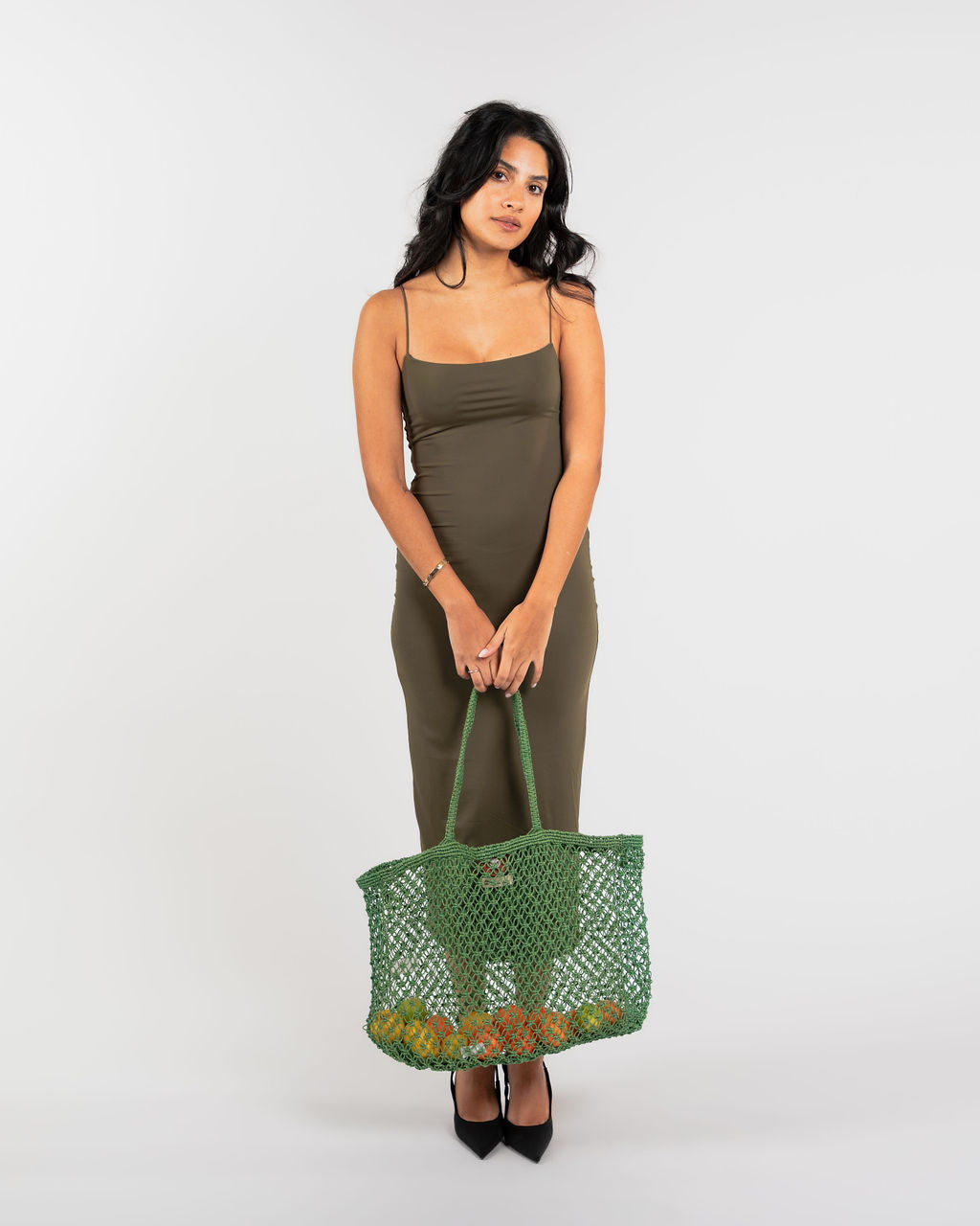 Large Amara Jute Shopper Bag- Green