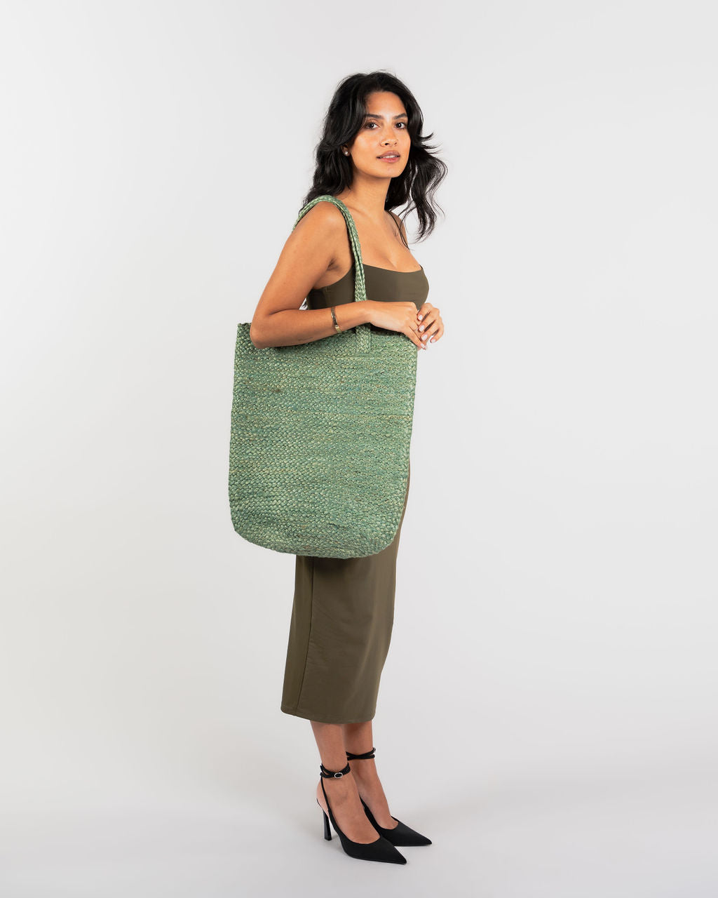 Shyla Soft Jute Bag - Green