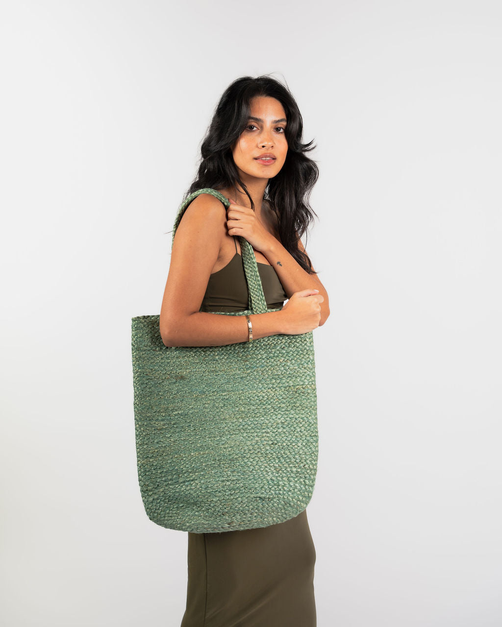 Shyla Soft Jute Bag - Green