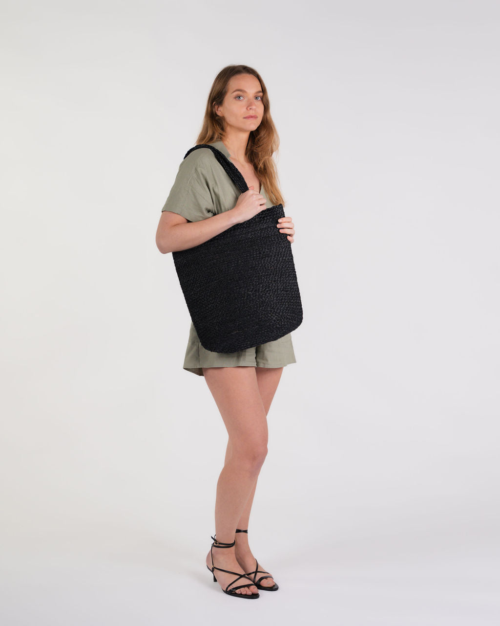 Shyla Soft Jute Bag- Black