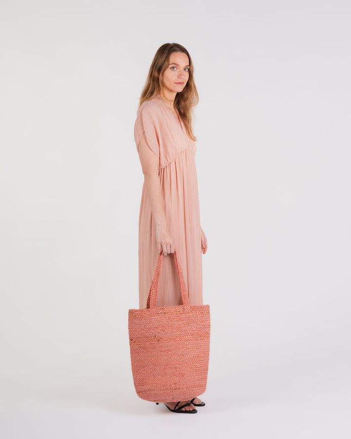 Shyla  Soft Jute Bag- Pink