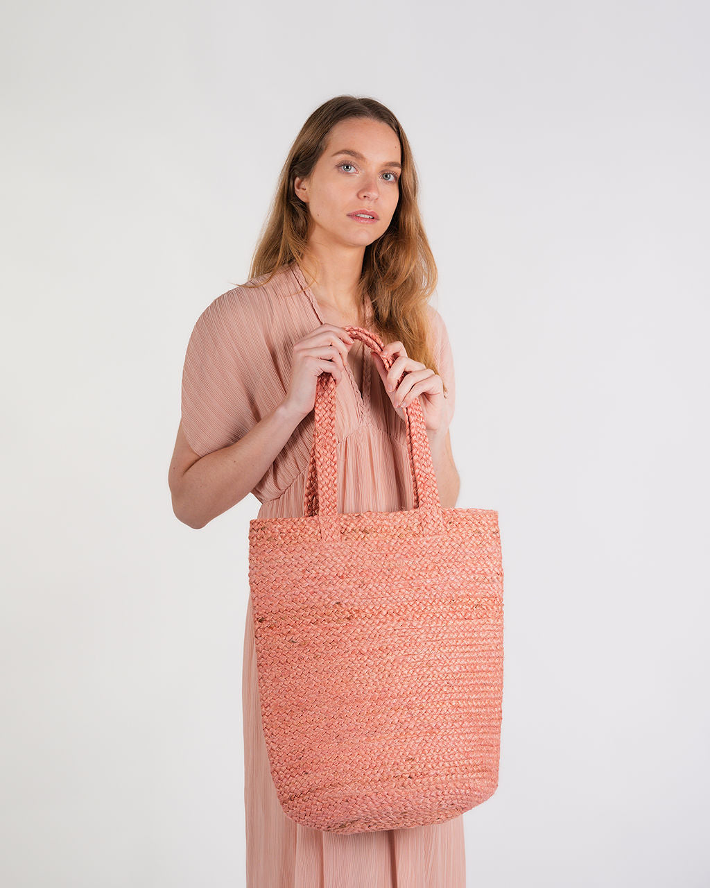 Shyla  Soft Jute Bag- Pink