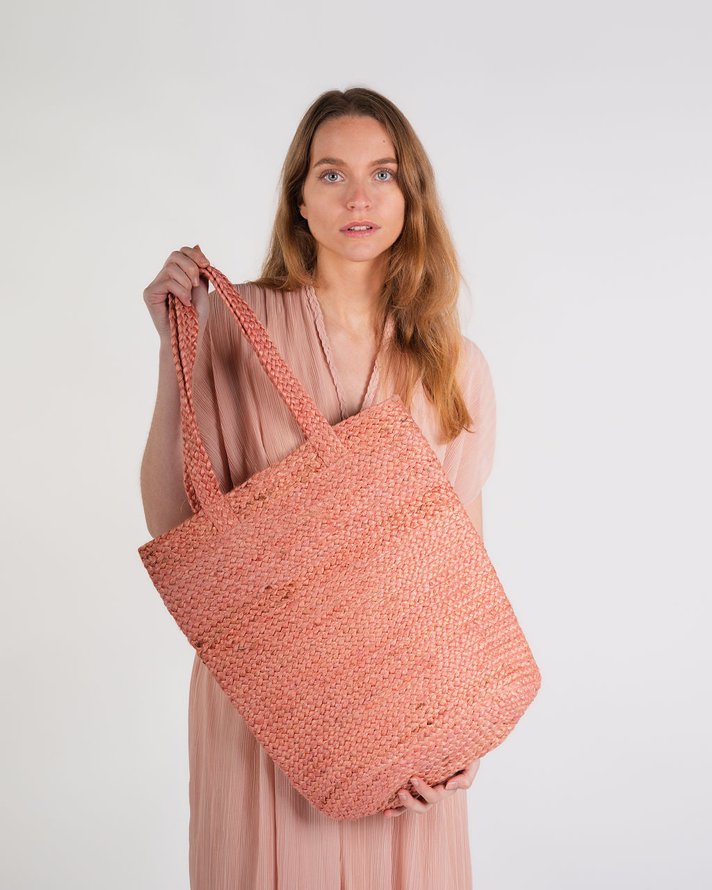 Shyla  Soft Jute Bag- Pink