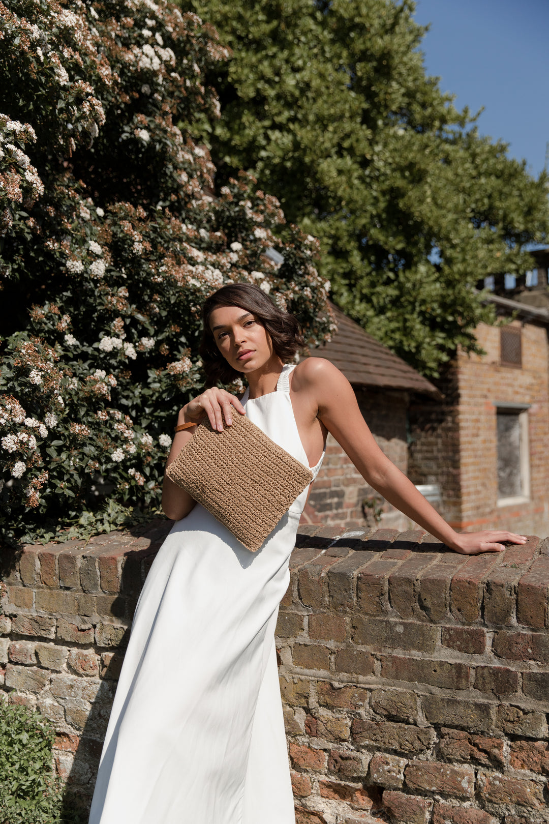 Aima Raffia Clutch Bag