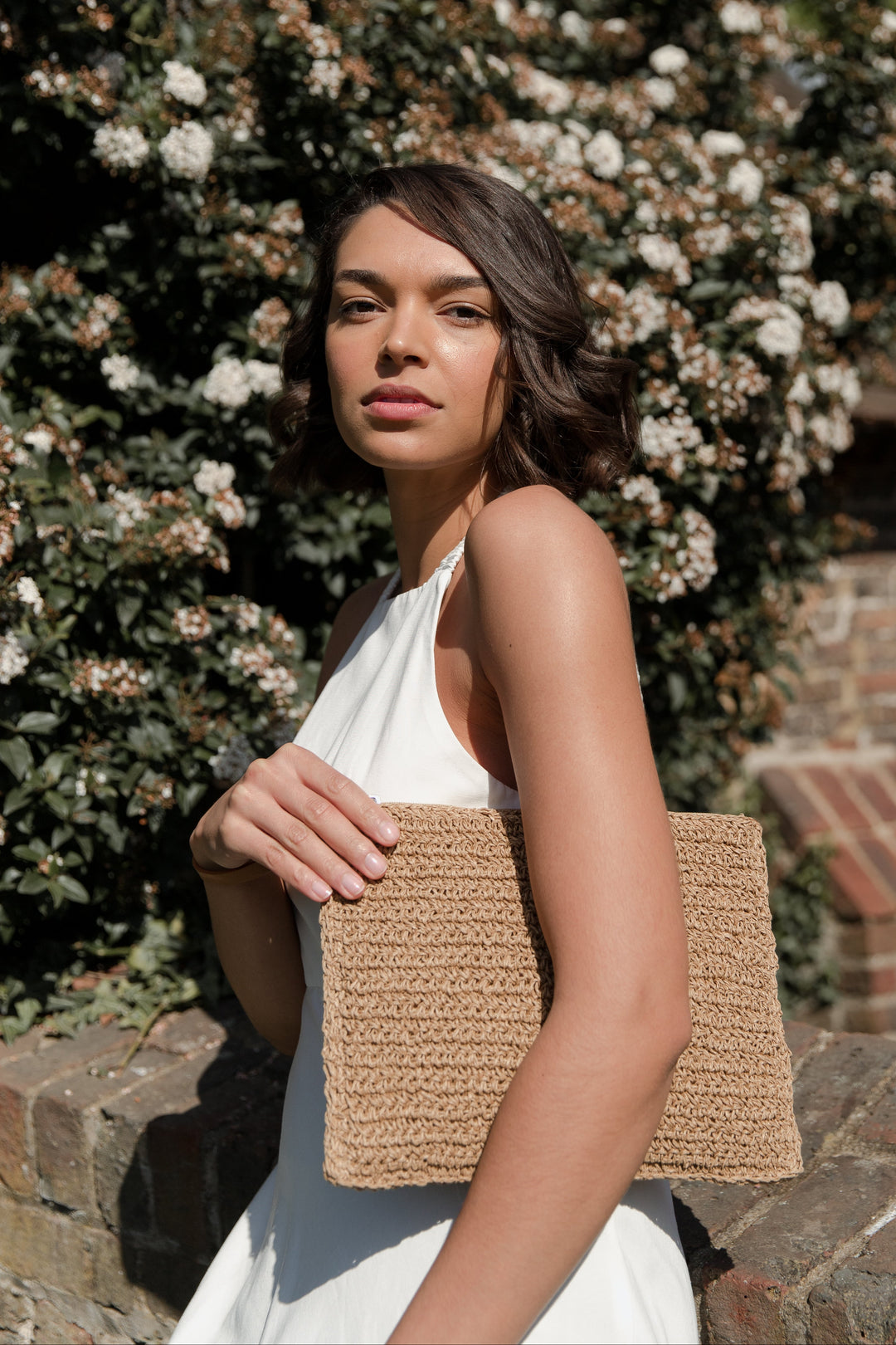 Aima Raffia Clutch Bag