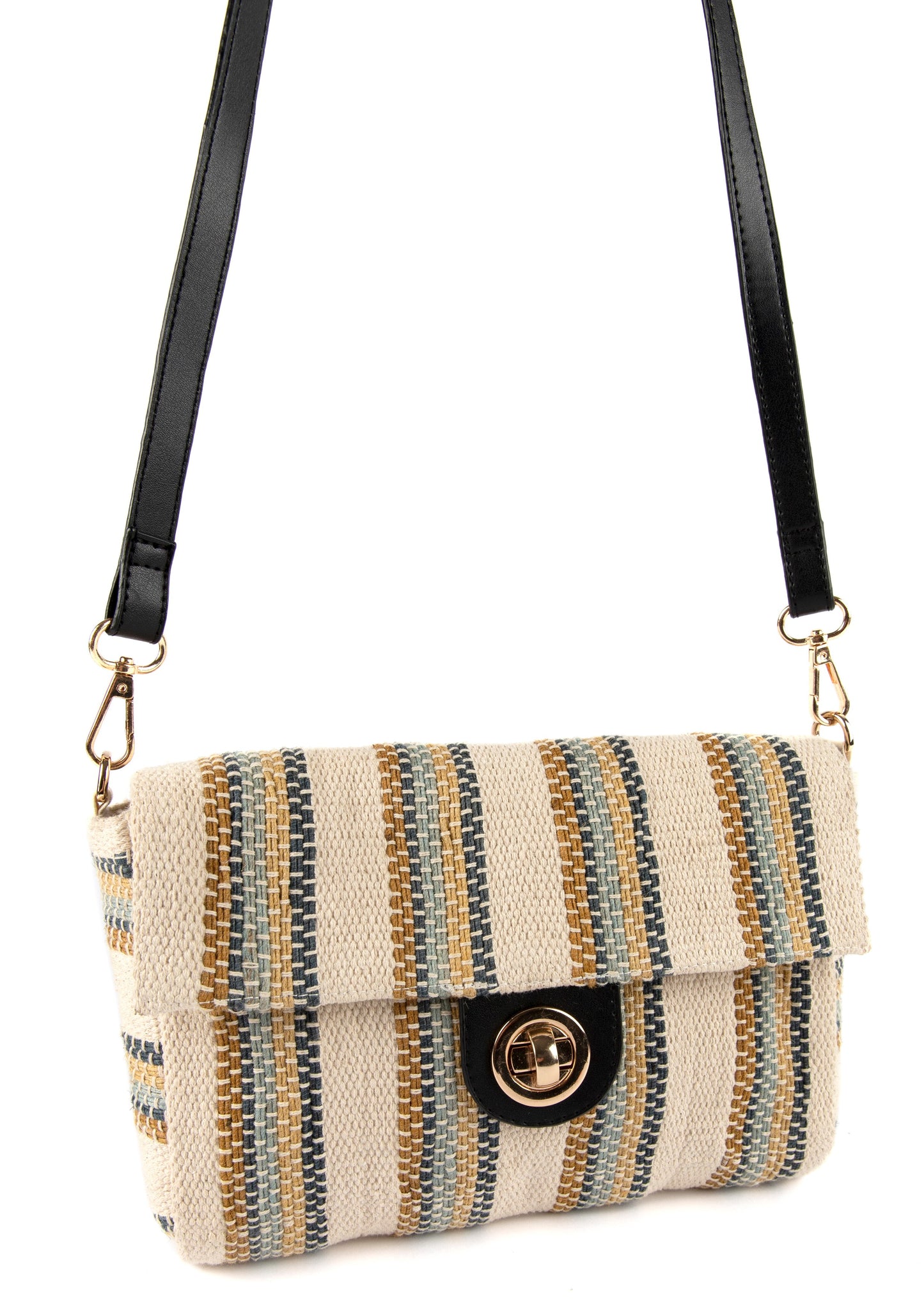 Ira Handloom Cotton Crossbody Bag With Extra Shoulder Strap.