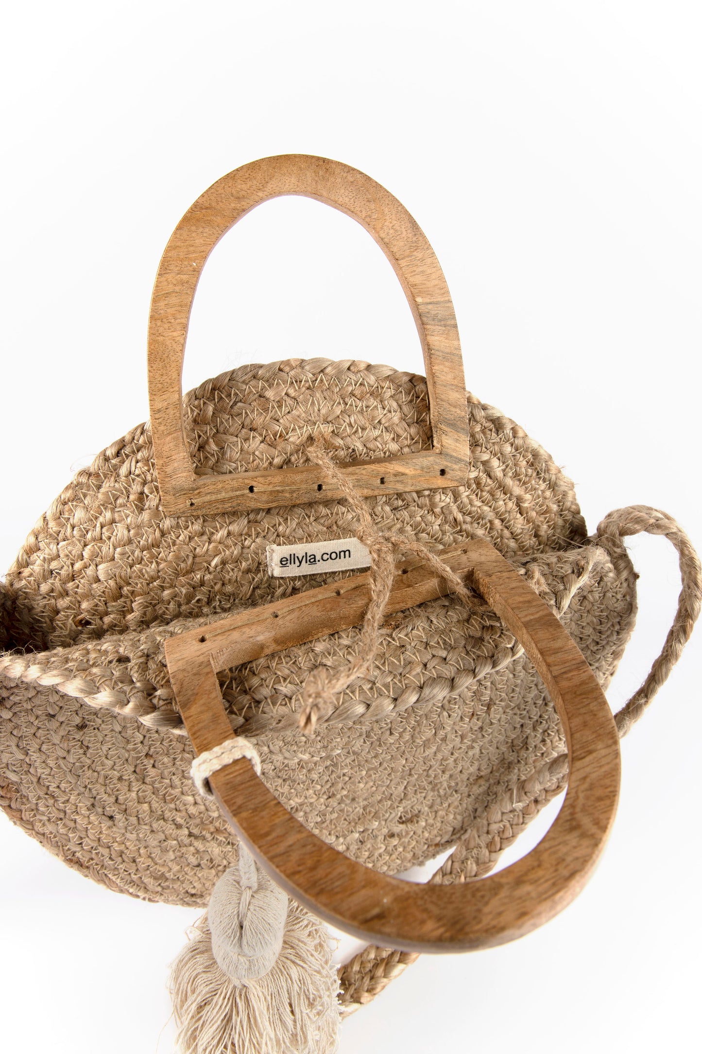 Baya Jute Crossbody Bag with Wood Handle