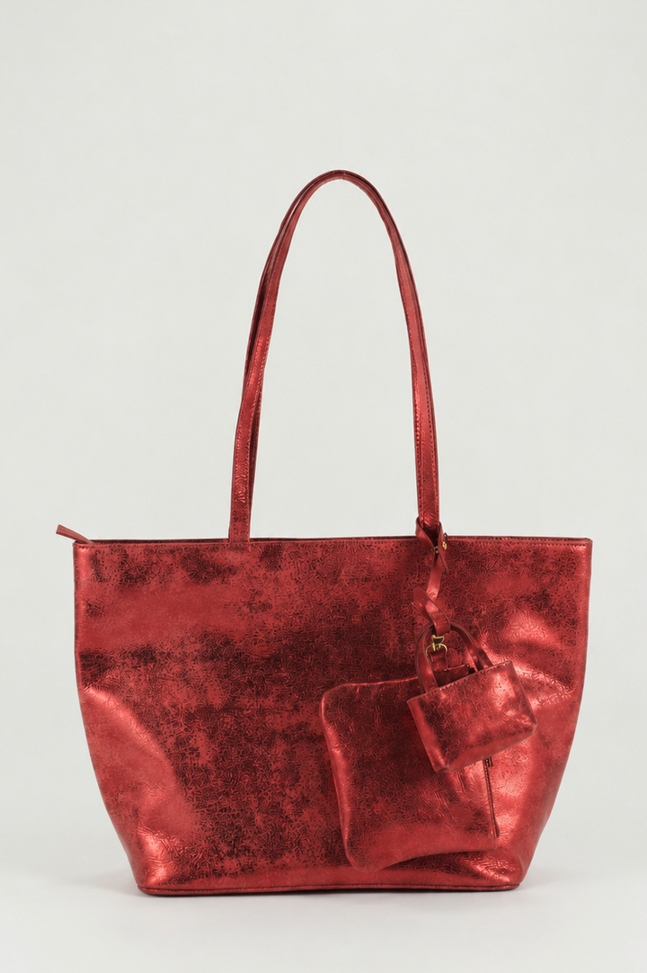 Soft Metallic Leather Tote
