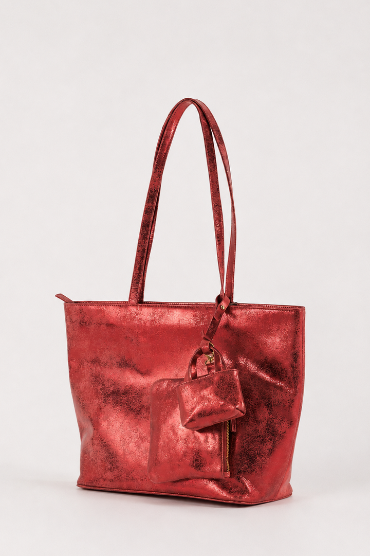 Soft Metallic Leather Tote