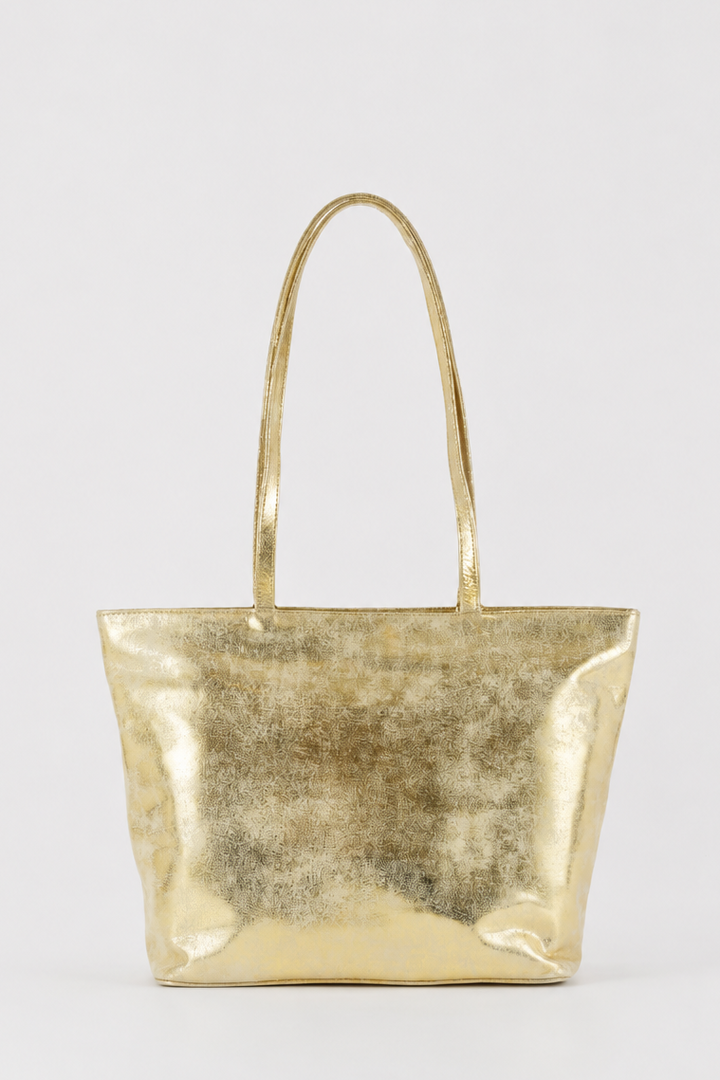 Soft Metallic Leather Tote