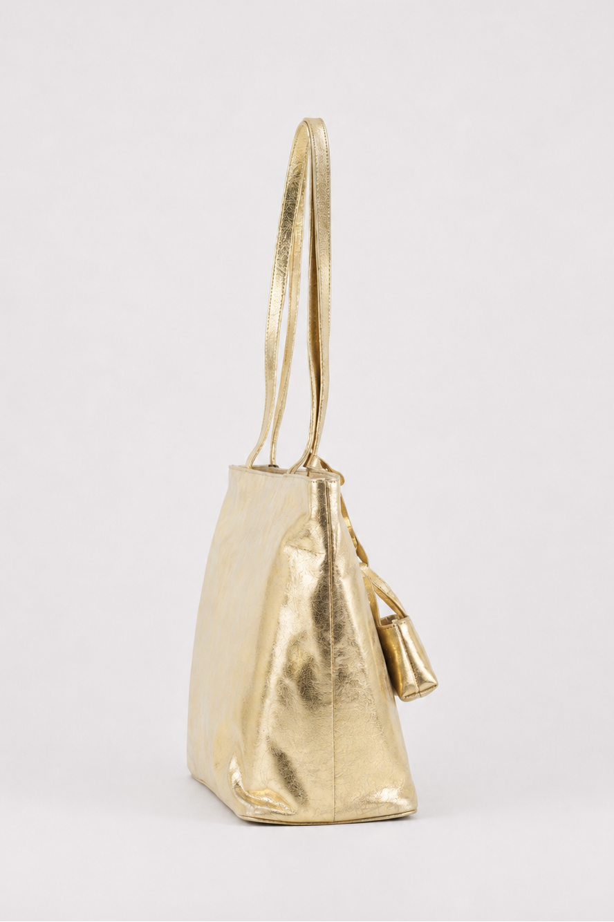 Soft Metallic Leather Tote