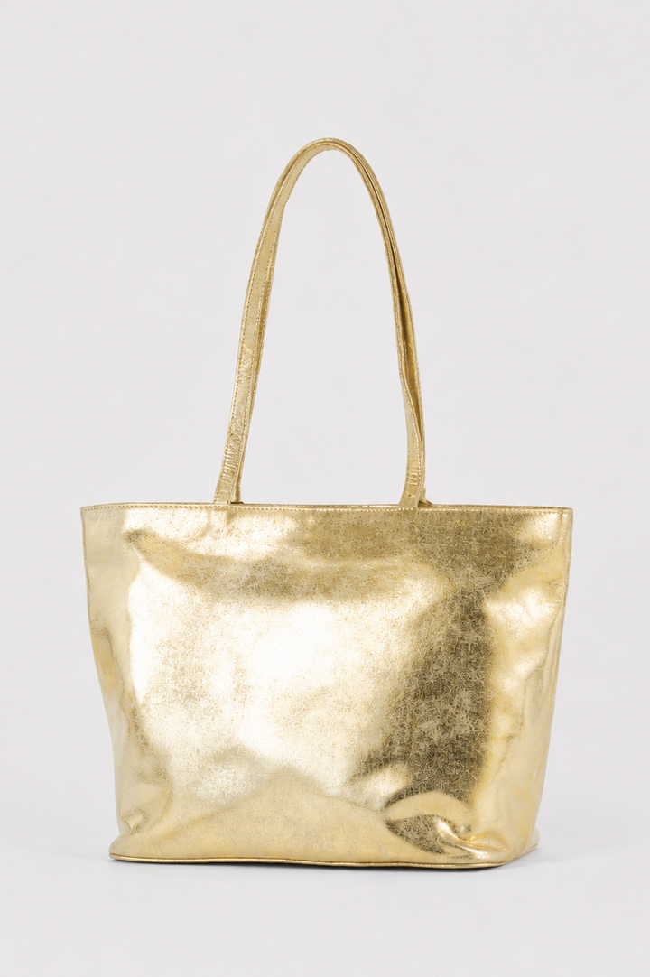 Soft Metallic Leather Tote