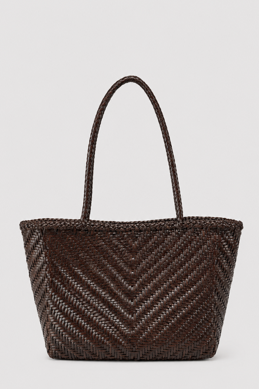 Nia Woven Leather Tote Bag