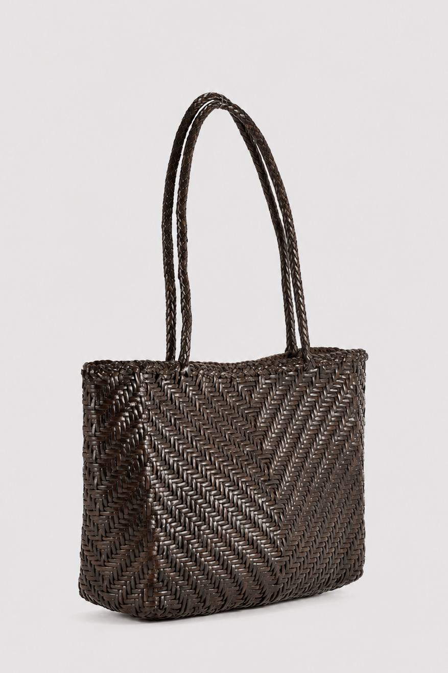Nia Woven Leather Tote Bag