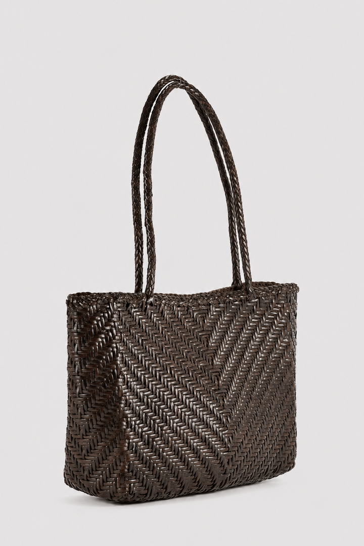 Nia Woven Leather Tote Bag