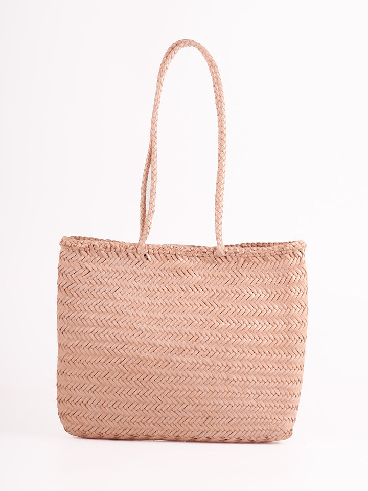 Anika Leather Tote Bag - Pink